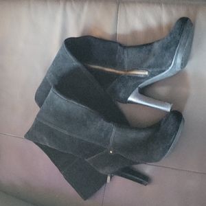 SUEDE high heeled boots DNKNY - size 7.5 / 38